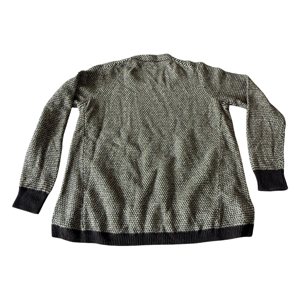 Madewell Womens Black White Textured Birds Eye Knit Crewneck Sweater Size M - Picture 2 of 4